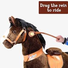 PonyCycle Jazda Konna z Cuglami (75 cm) - Brązowy